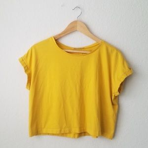 Zara cropped yellow shirt